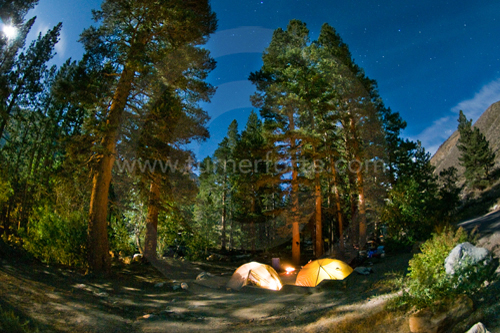Campground at night