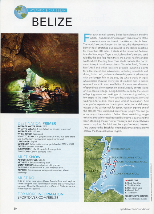 Sport Diver Magazine Tubing Through Caves in Belize