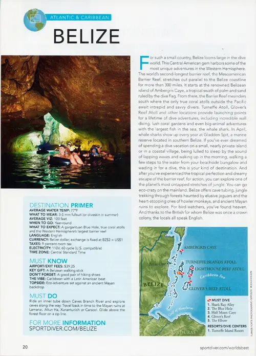 Sport Diver Magazine Tubing Through Caves in Belize