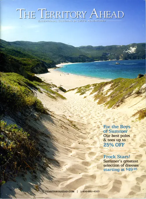 The Territory Ahead Catalog cover shot taken on San Miguel Islands, CIMS