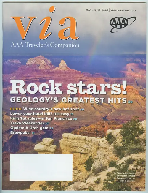 AAA via magazine cover shot. Photo of the Grand Canyon